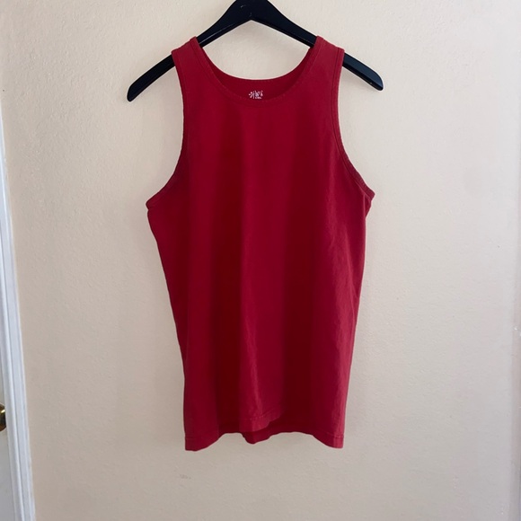 Men’s red y2k gym athlete attire tanktop workout stylish sleeveless active shirt - Picture 2 of 10